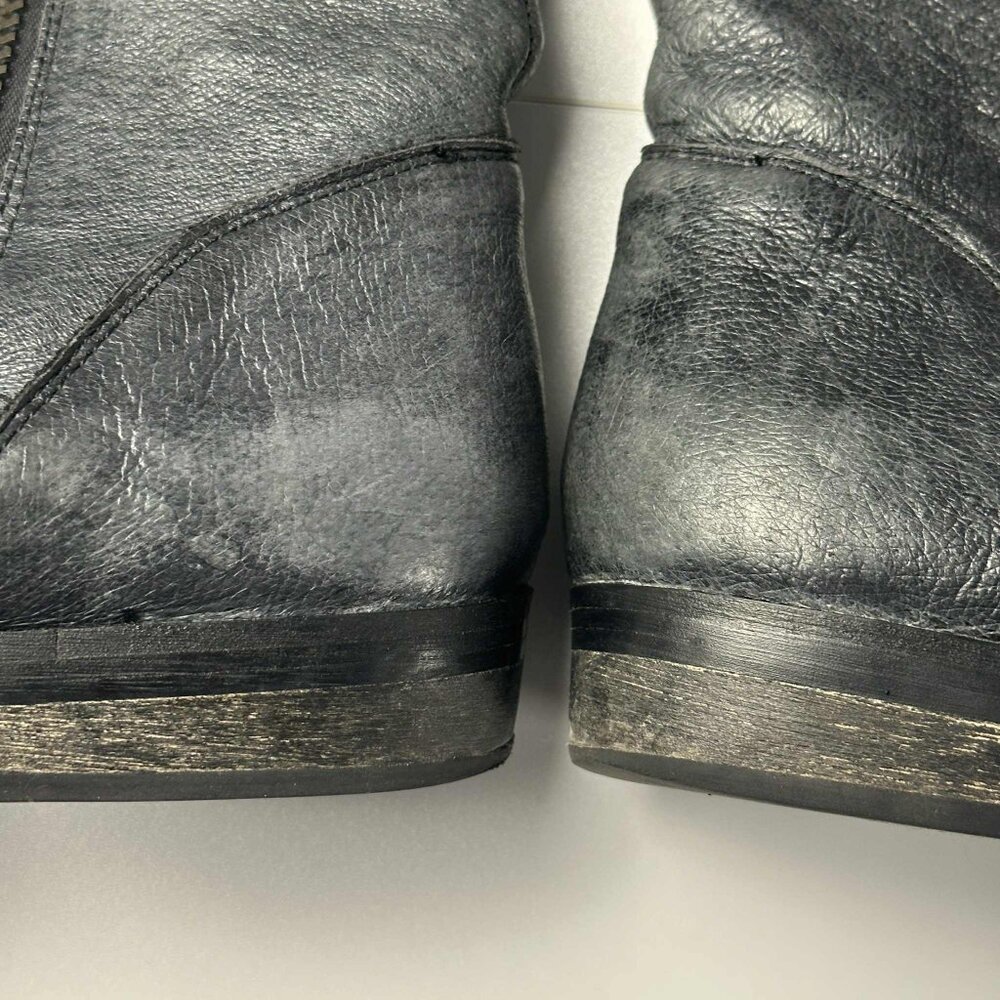 Zigi Soho “Mixer” Distressed Dark Grey Leather Tall Boots – Size 9 - Picture 8 of 13